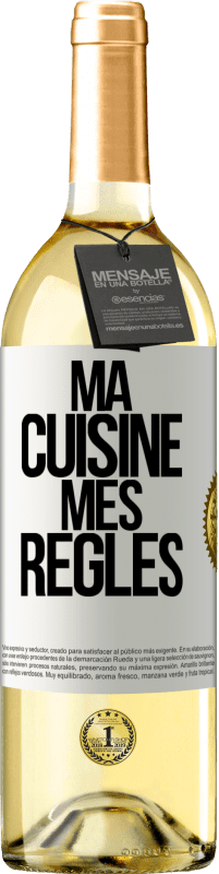 29,95 € Envoi gratuit | Vin blanc Édition WHITE Ma cuisine, mes règles Étiquette Blanche. Étiquette personnalisable Vin jeune Récolte 2025 Verdejo