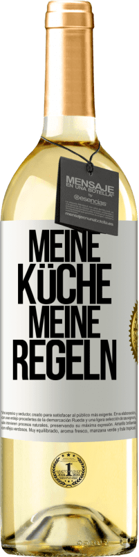 29,95 € Kostenloser Versand | Weißwein WHITE Ausgabe Meine Küche, meine Regeln Weißes Etikett. Anpassbares Etikett Junger Wein Ernte 2023 Verdejo