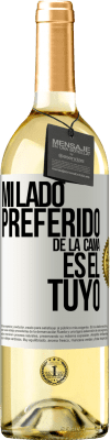 29,95 € Envío gratis | Vino Blanco Edición WHITE Mi lado preferido de la cama es el tuyo Etiqueta Blanca. Etiqueta personalizable Vino joven Cosecha 2023 Verdejo