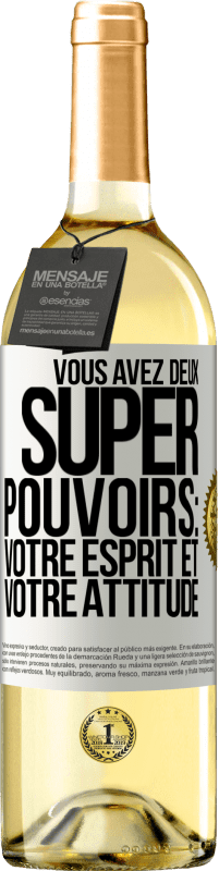 29,95 € Envoi gratuit | Vin blanc Édition WHITE Vous avez deux super pouvoirs: votre esprit et votre attitude Étiquette Blanche. Étiquette personnalisable Vin jeune Récolte 2023 Verdejo