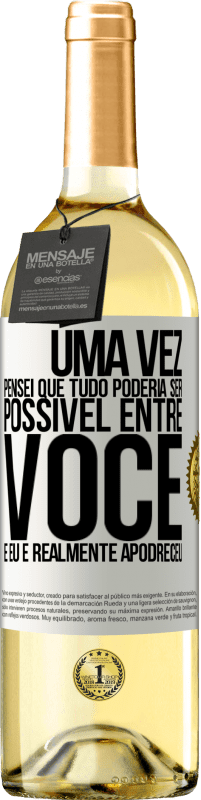 29,95 € Envio grátis | Vinho branco Edição WHITE Uma vez pensei que tudo poderia ser possível entre você e eu. E realmente apodreceu Etiqueta Branca. Etiqueta personalizável Vinho jovem Colheita 2024 Verdejo