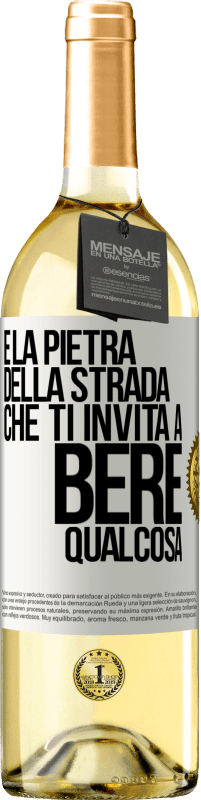 29,95 € Spedizione Gratuita | Vino bianco Edizione WHITE E la pietra della strada che ti invita a bere qualcosa Etichetta Bianca. Etichetta personalizzabile Vino giovane Raccogliere 2024 Verdejo