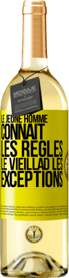 29,95 € Envoi gratuit | Vin blanc Édition WHITE Le jeune homme connaît les règles, le vieillad les exceptions Étiquette Jaune. Étiquette personnalisable Vin jeune Récolte 2025 Verdejo