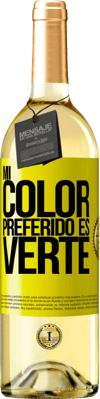 29,95 € Бесплатная доставка | Белое вино Издание WHITE Mi color preferido es: verte Желтая этикетка. Настраиваемая этикетка Молодое вино Урожай 2023 Verdejo