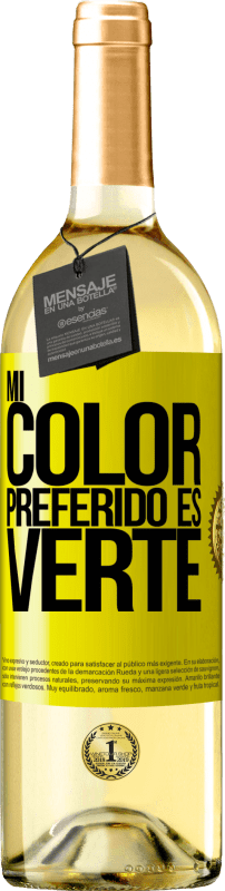 29,95 € 免费送货 | 白葡萄酒 WHITE版 Mi color preferido es: verte 黄色标签. 可自定义的标签 青年酒 收成 2025 Verdejo