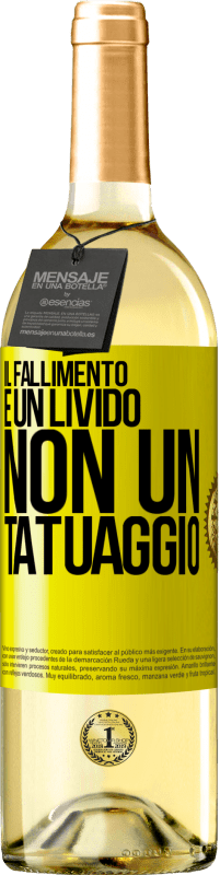 29,95 € Spedizione Gratuita | Vino bianco Edizione WHITE Il fallimento è un livido, non un tatuaggio Etichetta Gialla. Etichetta personalizzabile Vino giovane Raccogliere 2024 Verdejo