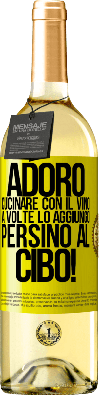 29,95 € Spedizione Gratuita | Vino bianco Edizione WHITE Adoro cucinare con il vino. A volte lo aggiungo persino al cibo! Etichetta Gialla. Etichetta personalizzabile Vino giovane Raccogliere 2024 Verdejo