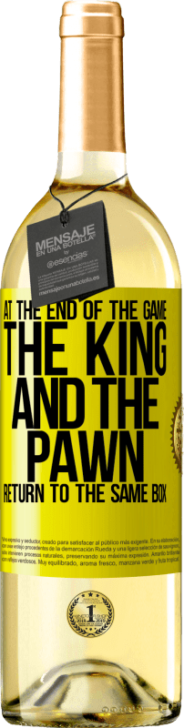 29,95 € Free Shipping | White Wine WHITE Edition At the end of the game, the king and the pawn return to the same box Yellow Label. Customizable label Young wine Harvest 2024 Verdejo