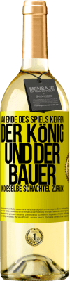 29,95 € Kostenloser Versand | Weißwein WHITE Ausgabe Am Ende des Spiels kehren der König und der Bauer in dieselbe Schachtel zurück Gelbes Etikett. Anpassbares Etikett Junger Wein Ernte 2025 Verdejo