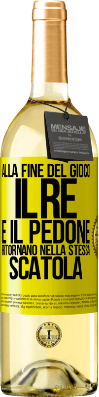 29,95 € Spedizione Gratuita | Vino bianco Edizione WHITE Alla fine del gioco, il re e il pedone ritornano nella stessa scatola Etichetta Gialla. Etichetta personalizzabile Vino giovane Raccogliere 2024 Verdejo