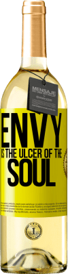 29,95 € Free Shipping | White Wine WHITE Edition Envy is the ulcer of the soul Yellow Label. Customizable label Young wine Harvest 2024 Verdejo