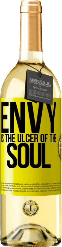 29,95 € Free Shipping | White Wine WHITE Edition Envy is the ulcer of the soul Yellow Label. Customizable label Young wine Harvest 2024 Verdejo