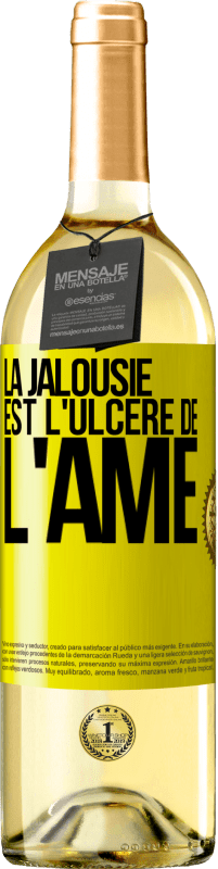 29,95 € Envoi gratuit | Vin blanc Édition WHITE La jalousie est l'ulcère de l'âme Étiquette Jaune. Étiquette personnalisable Vin jeune Récolte 2025 Verdejo