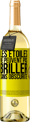 29,95 € Envoi gratuit | Vin blanc Édition WHITE Les étoiles ne peuvent pas briller sans obscurité Étiquette Jaune. Étiquette personnalisable Vin jeune Récolte 2025 Verdejo