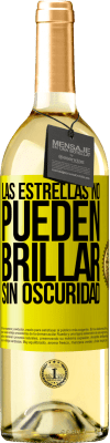 29,95 € Envío gratis | Vino Blanco Edición WHITE Las estrellas no pueden brillar sin oscuridad Etiqueta Amarilla. Etiqueta personalizable Vino joven Cosecha 2024 Verdejo