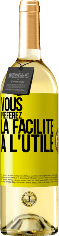 29,95 € Envoi gratuit | Vin blanc Édition WHITE Vous préférez la facilité à l'utile Étiquette Jaune. Étiquette personnalisable Vin jeune Récolte 2025 Verdejo