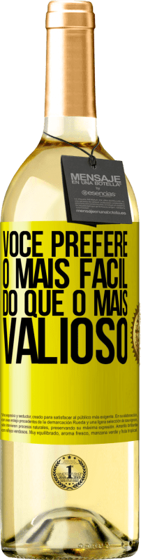 29,95 € Envio grátis | Vinho branco Edição WHITE Você prefere o mais fácil do que o mais valioso Etiqueta Amarela. Etiqueta personalizável Vinho jovem Colheita 2025 Verdejo