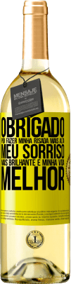 29,95 € Envio grátis | Vinho branco Edição WHITE Obrigado por fazer minha risada mais alta, meu sorriso mais brilhante e minha vida melhor Etiqueta Amarela. Etiqueta personalizável Vinho jovem Colheita 2025 Verdejo