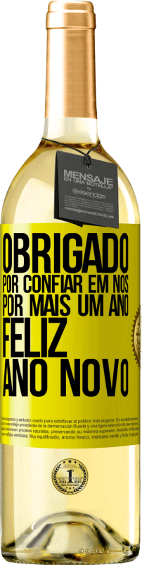 29,95 € Envio grátis | Vinho branco Edição WHITE Obrigado por confiar em nós por mais um ano. Feliz Ano Novo Etiqueta Amarela. Etiqueta personalizável Vinho jovem Colheita 2024 Verdejo