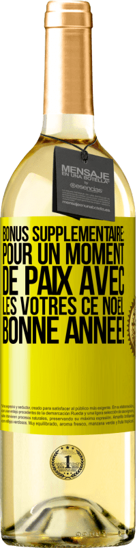 29,95 € Envoi gratuit | Vin blanc Édition WHITE Bonus supplémentaire: Pour un moment de paix avec les vôtres ce Noël. Bonne année! Étiquette Jaune. Étiquette personnalisable Vin jeune Récolte 2024 Verdejo