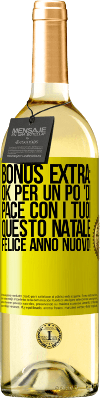 29,95 € Spedizione Gratuita | Vino bianco Edizione WHITE Bonus extra: Ok per un po 'di pace con i tuoi questo Natale. Felice anno nuovo! Etichetta Gialla. Etichetta personalizzabile Vino giovane Raccogliere 2024 Verdejo