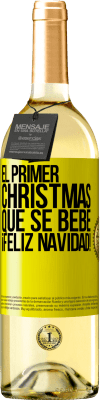 29,95 € Envío gratis | Vino Blanco Edición WHITE El primer christmas que se bebe. Feliz navidad! Etiqueta Amarilla. Etiqueta personalizable Vino joven Cosecha 2024 Verdejo