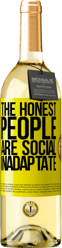 29,95 € 免费送货 | 白葡萄酒 WHITE版 诚实是社会失当 黄色标签. 可自定义的标签 青年酒 收成 2025 Verdejo