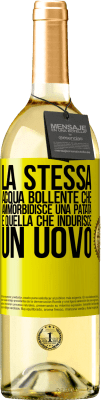 29,95 € Spedizione Gratuita | Vino bianco Edizione WHITE La stessa acqua bollente che ammorbidisce una patata è quella che indurisce un uovo Etichetta Gialla. Etichetta personalizzabile Vino giovane Raccogliere 2024 Verdejo