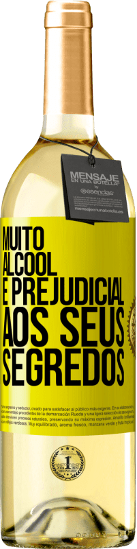 29,95 € Envio grátis | Vinho branco Edição WHITE Muito álcool é prejudicial aos seus segredos Etiqueta Amarela. Etiqueta personalizável Vinho jovem Colheita 2024 Verdejo