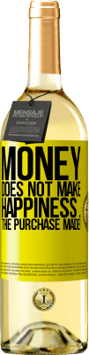 29,95 € 送料無料 | 白ワイン WHITEエディション お金は幸福になりません...購入が行われました！ 黄色のラベル. カスタマイズ可能なラベル 若いワイン 収穫 2025 Verdejo
