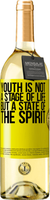 29,95 € Free Shipping | White Wine WHITE Edition Youth is not a stage of life, but a state of the spirit Yellow Label. Customizable label Young wine Harvest 2025 Verdejo