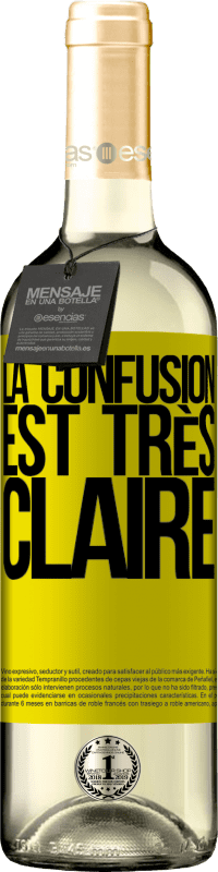 29,95 € Envoi gratuit | Vin blanc Édition WHITE La confusion est très claire Étiquette Jaune. Étiquette personnalisable Vin jeune Récolte 2024 Verdejo