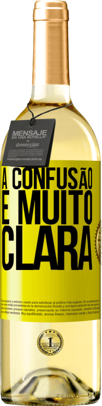 29,95 € Envio grátis | Vinho branco Edição WHITE A confusão é muito clara Etiqueta Amarela. Etiqueta personalizável Vinho jovem Colheita 2024 Verdejo