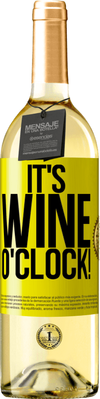 29,95 € Envío gratis | Vino Blanco Edición WHITE It's wine o'clock! Etiqueta Amarilla. Etiqueta personalizable Vino joven Cosecha 2023 Verdejo
