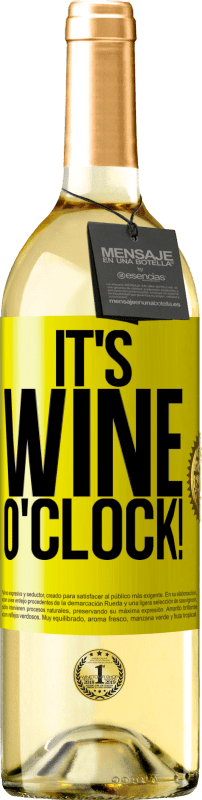 29,95 € Spedizione Gratuita | Vino bianco Edizione WHITE It's wine o'clock! Etichetta Gialla. Etichetta personalizzabile Vino giovane Raccogliere 2023 Verdejo