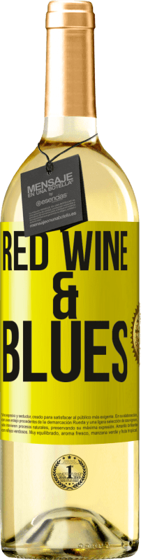 29,95 € Envío gratis | Vino Blanco Edición WHITE Red wine & Blues Etiqueta Amarilla. Etiqueta personalizable Vino joven Cosecha 2024 Verdejo