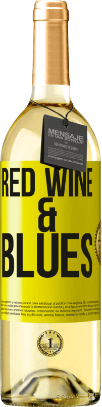 29,95 € Kostenloser Versand | Weißwein WHITE Ausgabe Red wine & Blues Gelbes Etikett. Anpassbares Etikett Junger Wein Ernte 2023 Verdejo