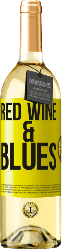 29,95 € Kostenloser Versand | Weißwein WHITE Ausgabe Red wine & Blues Gelbes Etikett. Anpassbares Etikett Junger Wein Ernte 2024 Verdejo