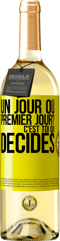 29,95 € Envoi gratuit | Vin blanc Édition WHITE Un jour ou premier jour? C'est toi qui décides Étiquette Jaune. Étiquette personnalisable Vin jeune Récolte 2024 Verdejo