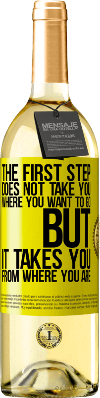 29,95 € 送料無料 | 白ワイン WHITEエディション 最初のステップでは、目的の場所に移動することはできませんが、現在の場所から移動できます 黄色のラベル. カスタマイズ可能なラベル 若いワイン 収穫 2025 Verdejo