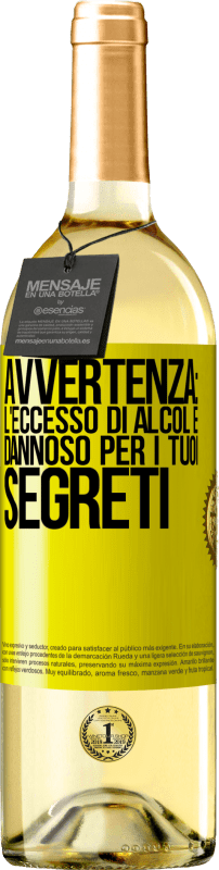 29,95 € Spedizione Gratuita | Vino bianco Edizione WHITE Avvertenza: l'eccesso di alcol è dannoso per i tuoi segreti Etichetta Gialla. Etichetta personalizzabile Vino giovane Raccogliere 2024 Verdejo