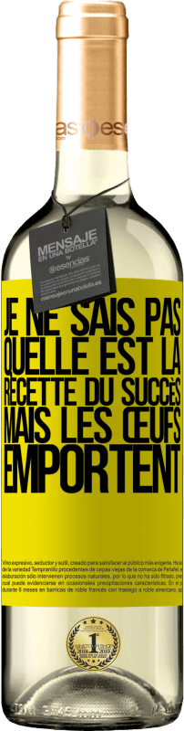 29,95 € Envoi gratuit | Vin blanc Édition WHITE Je ne sais pas quelle est la recette du succès. Mais les œufs emportent Étiquette Jaune. Étiquette personnalisable Vin jeune Récolte 2024 Verdejo