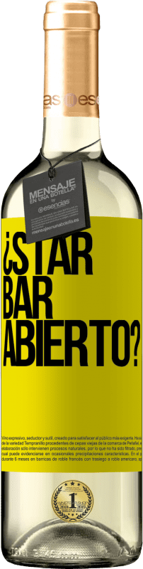 29,95 € Envoi gratuit | Vin blanc Édition WHITE ¿STAR BAR abierto? Étiquette Jaune. Étiquette personnalisable Vin jeune Récolte 2023 Verdejo