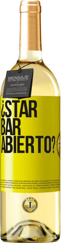 29,95 € Envío gratis | Vino Blanco Edición WHITE ¿STAR BAR abierto? Etiqueta Amarilla. Etiqueta personalizable Vino joven Cosecha 2023 Verdejo
