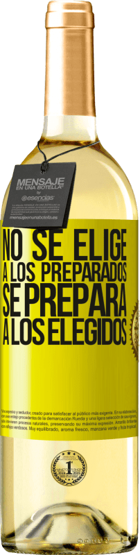 29,95 € Envío gratis | Vino Blanco Edición WHITE No se elige a los preparados, se prepara a los elegidos Etiqueta Amarilla. Etiqueta personalizable Vino joven Cosecha 2024 Verdejo