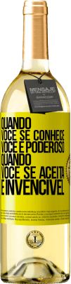 29,95 € Envio grátis | Vinho branco Edição WHITE Quando você se conhece, você é poderoso. Quando você se aceita, é invencível Etiqueta Amarela. Etiqueta personalizável Vinho jovem Colheita 2025 Verdejo