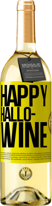 29,95 € 送料無料 | 白ワイン WHITEエディション Happy Hallo-Wine 黄色のラベル. カスタマイズ可能なラベル 若いワイン 収穫 2025 Verdejo