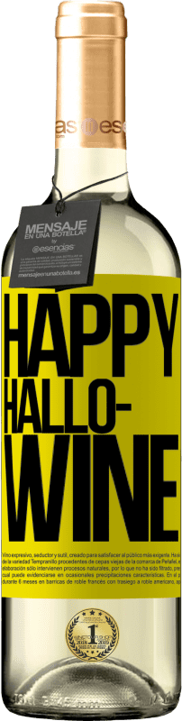 29,95 € Envoi gratuit | Vin blanc Édition WHITE Happy Hallo-Wine Étiquette Jaune. Étiquette personnalisable Vin jeune Récolte 2024 Verdejo