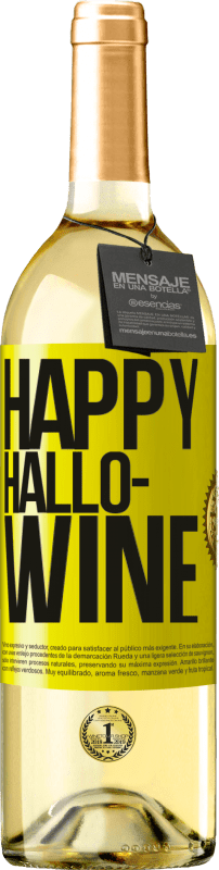29,95 € Envío gratis | Vino Blanco Edición WHITE Happy Hallo-Wine Etiqueta Amarilla. Etiqueta personalizable Vino joven Cosecha 2023 Verdejo