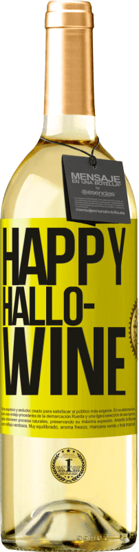 29,95 € Envío gratis | Vino Blanco Edición WHITE Happy Hallo-Wine Etiqueta Amarilla. Etiqueta personalizable Vino joven Cosecha 2024 Verdejo